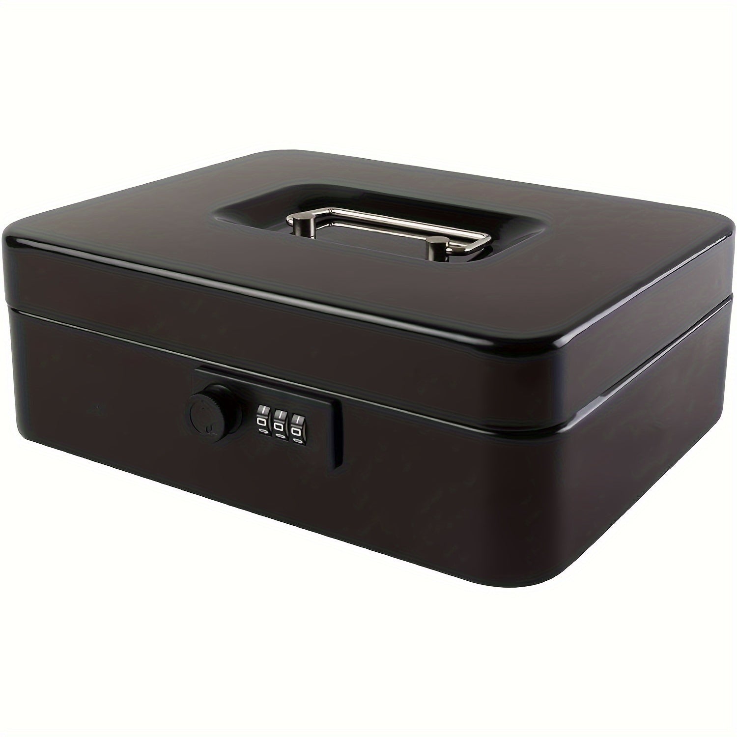 Large Metal Cash Box with Combination Lock Safe for Security 9.84 x 7.87 x 3.54
