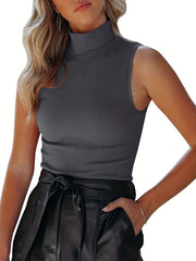 Women's Turtleneck Knit Sweater Vest