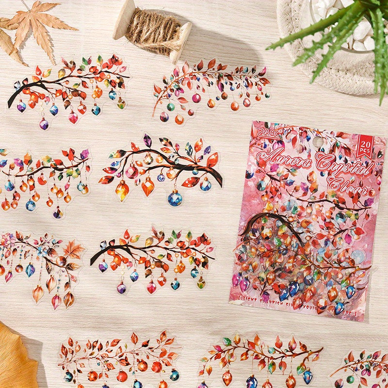 20 Pack Colorful Night Light Themed Stickers for Scrapbooking