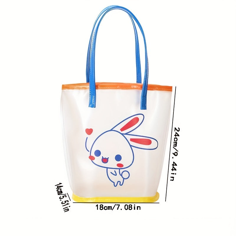 Transparent Cartoon Rabbit Travel Handbag for Girls