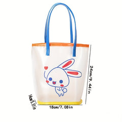 Transparent Cartoon Rabbit Travel Handbag for Girls