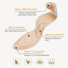Memory Foam Insoles for Women High Heels Shoe Arch Support