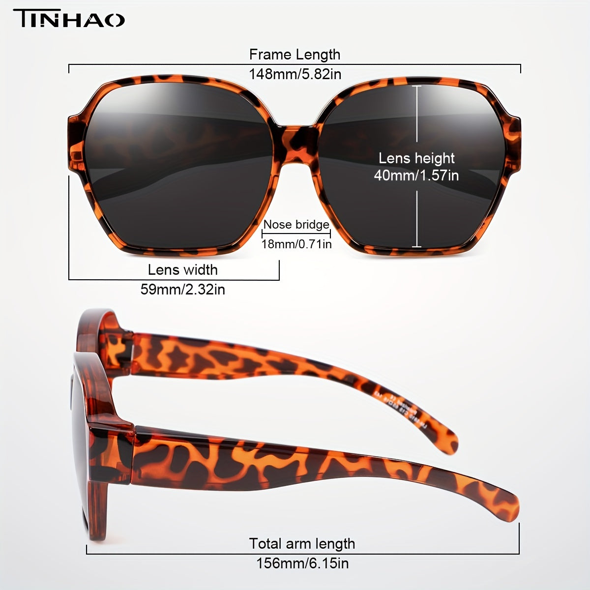 TINHAO Square Polarized Fit Over Sunglasses