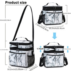 Marble Pattern Picnic Bag Large Capacity Insulation Bag
