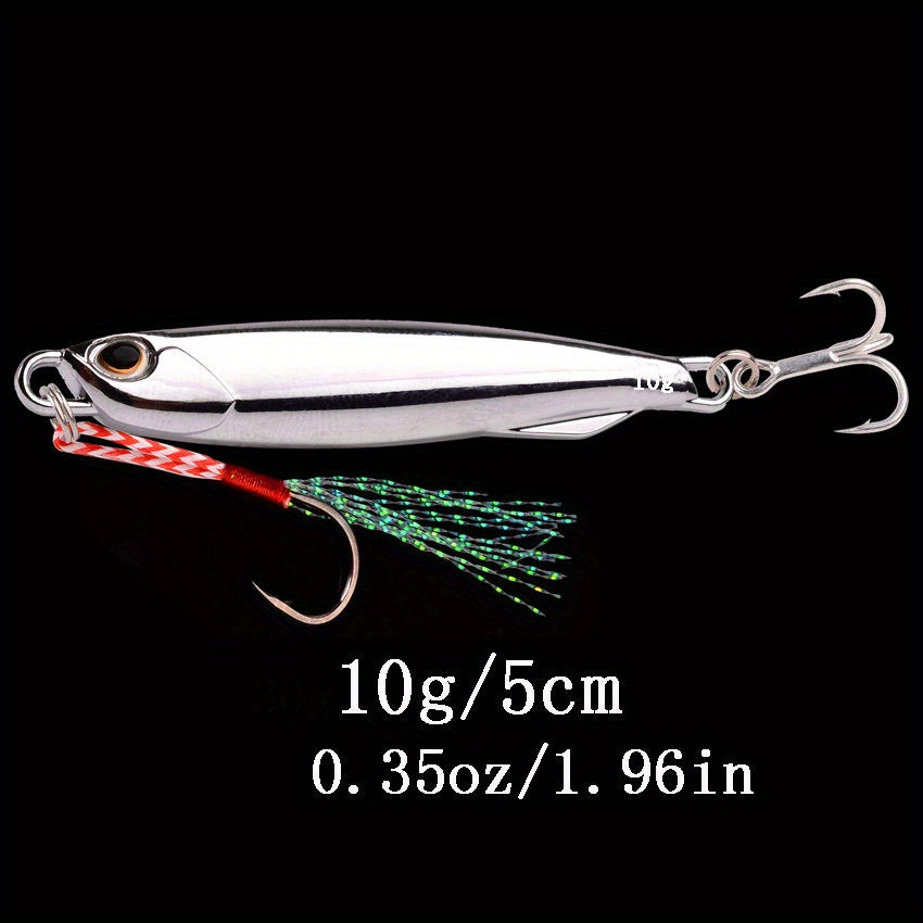 Electroplated Spoon Metal Jigs Fishing Lures with Hooks - 6 Weights 7g to 40g