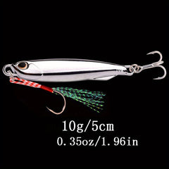 Electroplated Spoon Metal Jigs Fishing Lures with Hooks - 6 Weights 7g to 40g