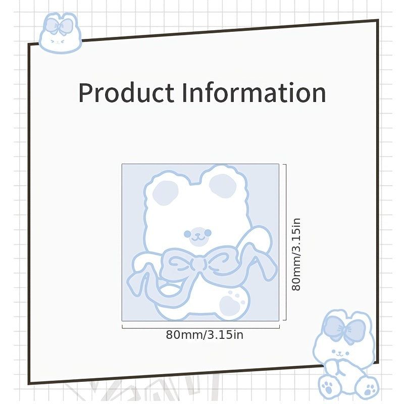 80sheets Cute Animal Sticky Notes Notepad Message Book Office Supplies