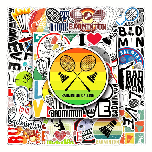 50pcs Badminton Graffiti Stickers DIY Waterproof Luggage Stickers