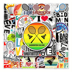 50pcs Badminton Graffiti Stickers DIY Waterproof Luggage Stickers