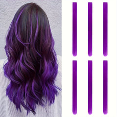 6pcs Red Hair Extensions Clip In 50 8 Cm Long Straight Heat Resistant Girls