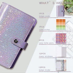A6 Leather Budget Binder with 12 Zipper Envelopes