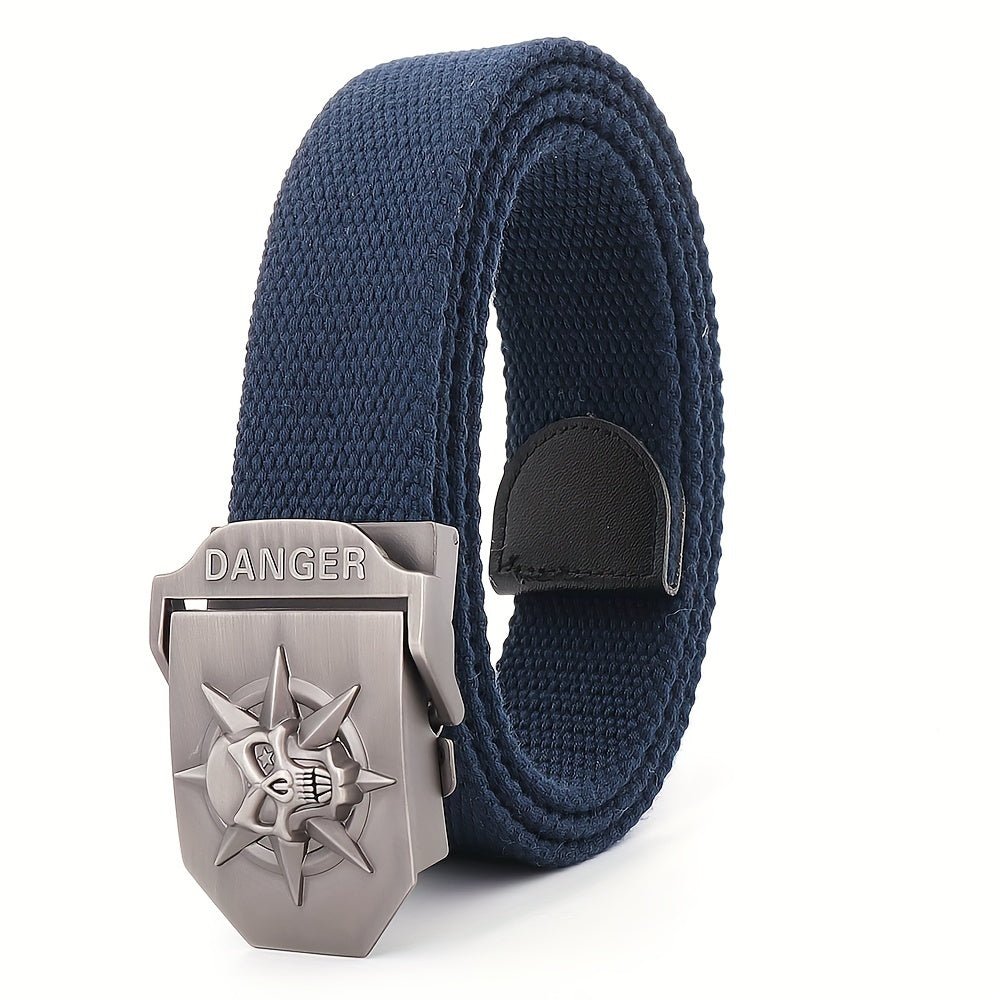 Skull Pattern Tactical Belt with Alloy Buckle