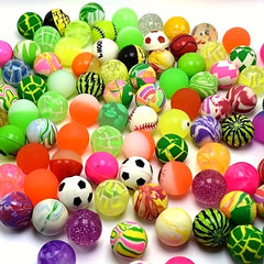 10pcs High Bouncy Balls Mixed Pattern For Kids Prizes 25MM