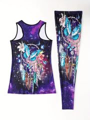 Sporty Tank Top & High Waist Leggings Set