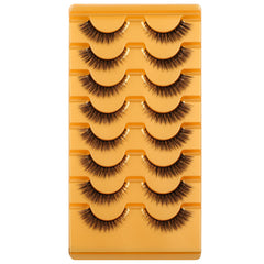 Reusable Wispy Cat Eye Lashes Cross Fluffy Natural Look