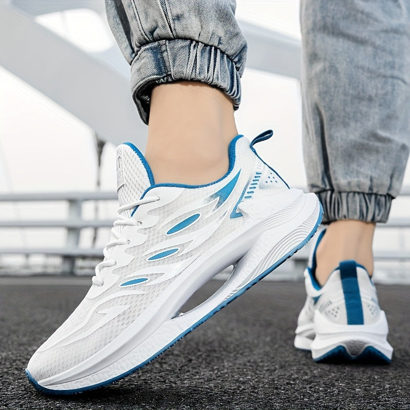 Men's Striped Lace up Running Shoes Anti-Skid Sneakers