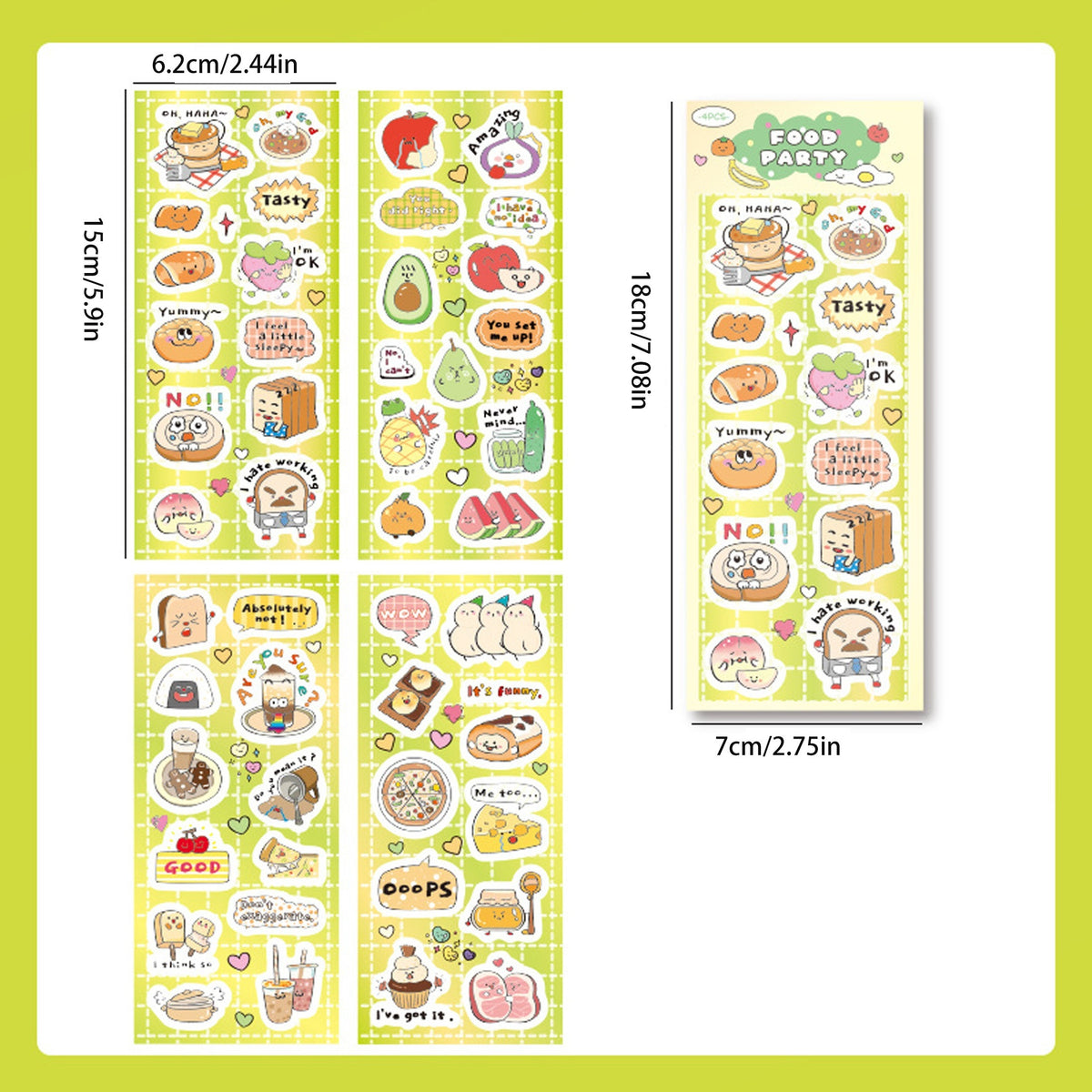 4 Pack Cartoon Graffiti Stickers DIY Decorative Journal Materials