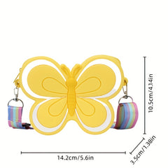 Butterfly Silicone Coin Purse Zipper Crossbody Bag Messenger Bag