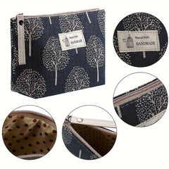 Canvas Cosmetic Bag Travel Makeup Bag Roomy Toiletries Case