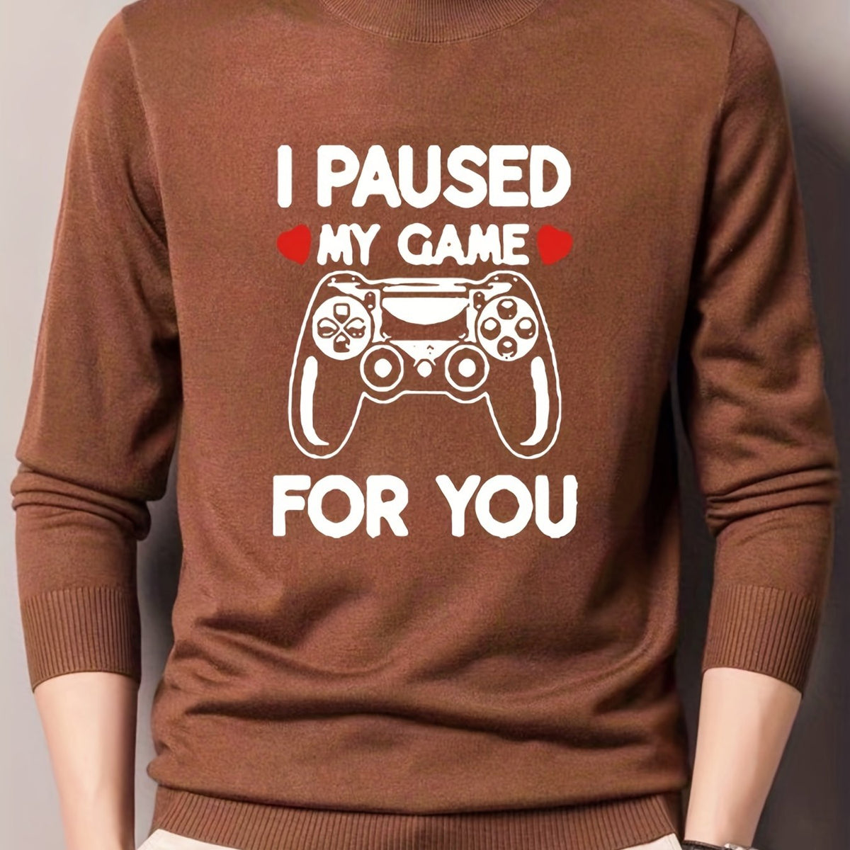 Men's Knitted Crew Neck Sweater for Fall Winter