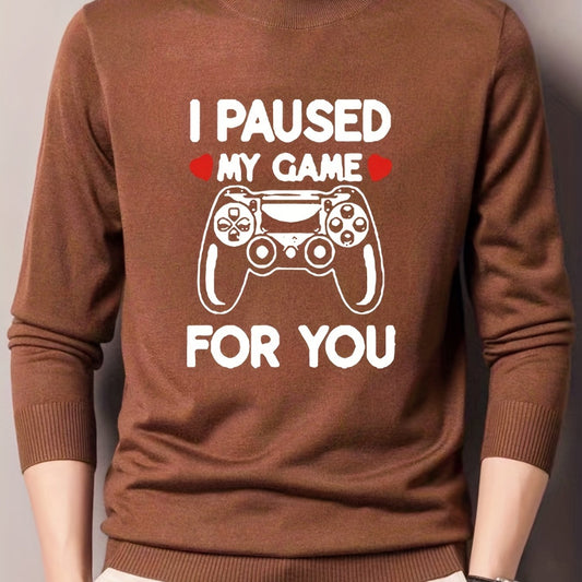 Men's Knitted Crew Neck Sweater for Fall Winter