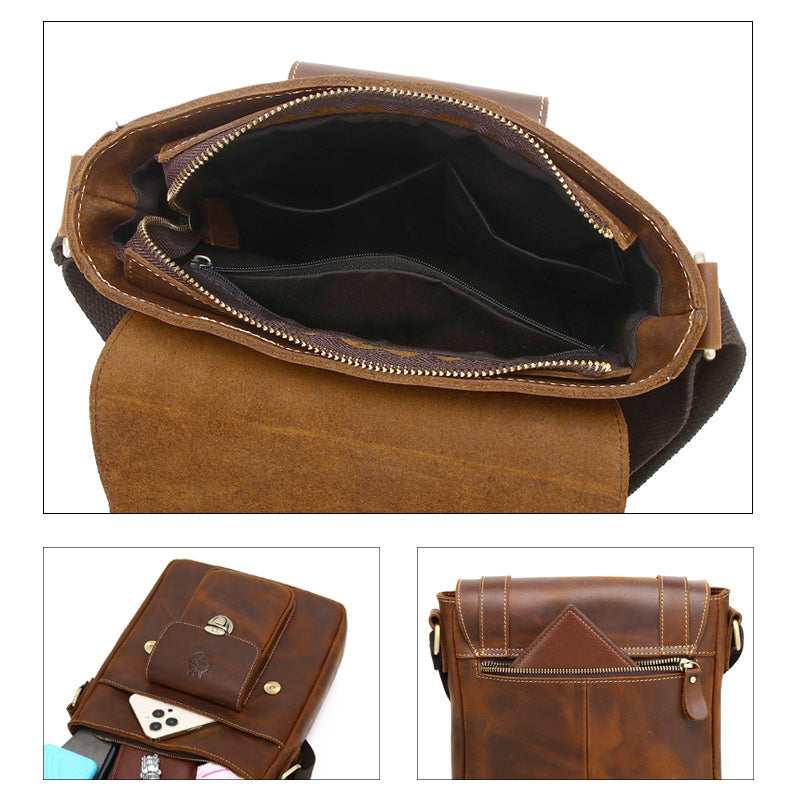 SCHLATUM Men's Leather Shoulder Bag Business Messenger Bags