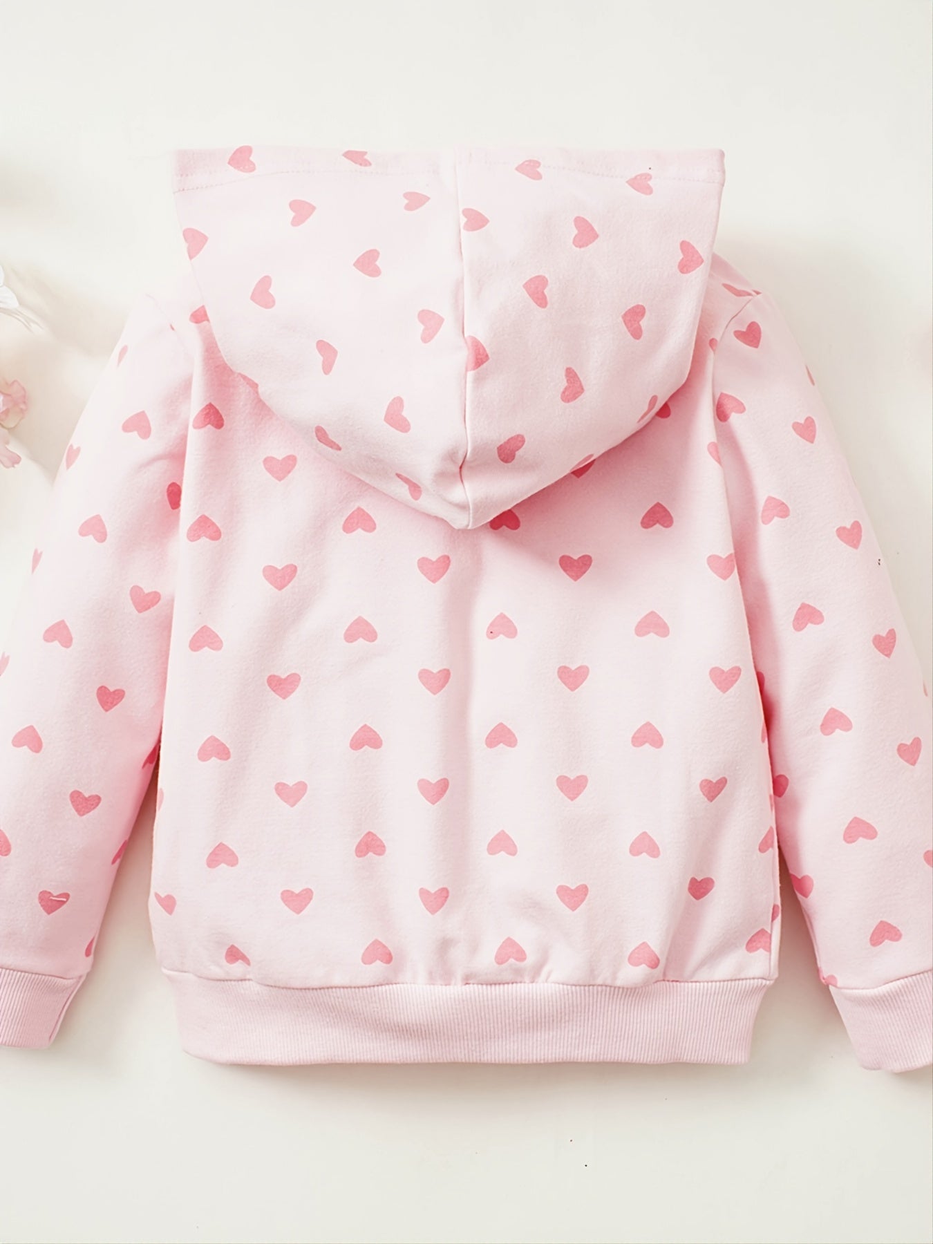 Baby Girls' Heart Printed Hooded Sweatshirt Top