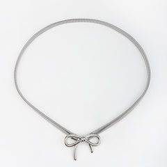 Women Metal Elastic Belt Vintage Thin Waist Belt For Dress Jeans