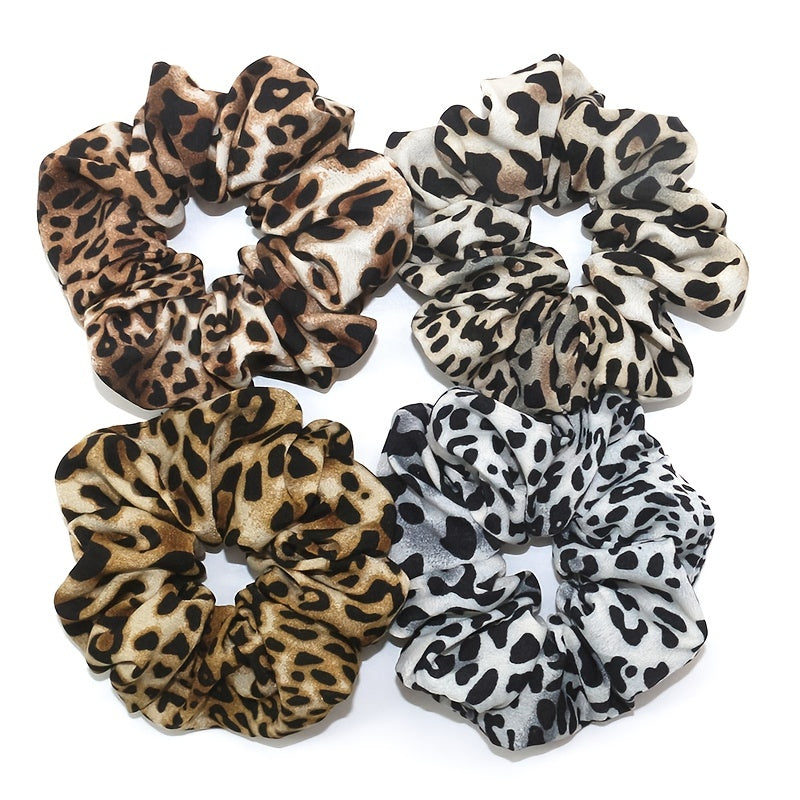 Leopard Hair Scrunchies Sleep Soft Scrunchie for Women Girls