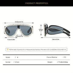 Y2K Rhinestone Sunglasses UV400 Sun Shades