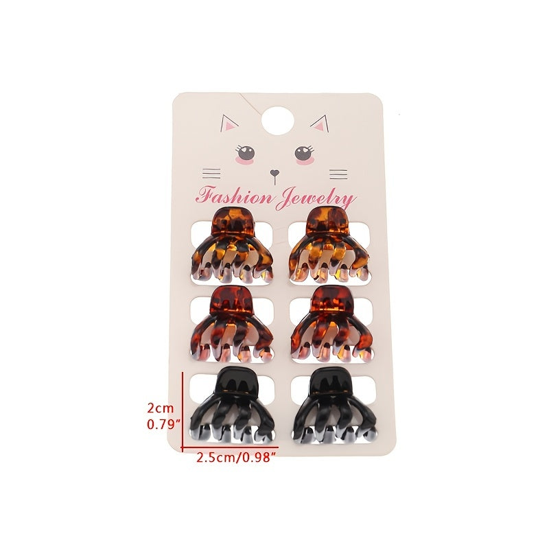 6 Pcs Matte Texture Mini Hair Clips Bow Barrette Accessories