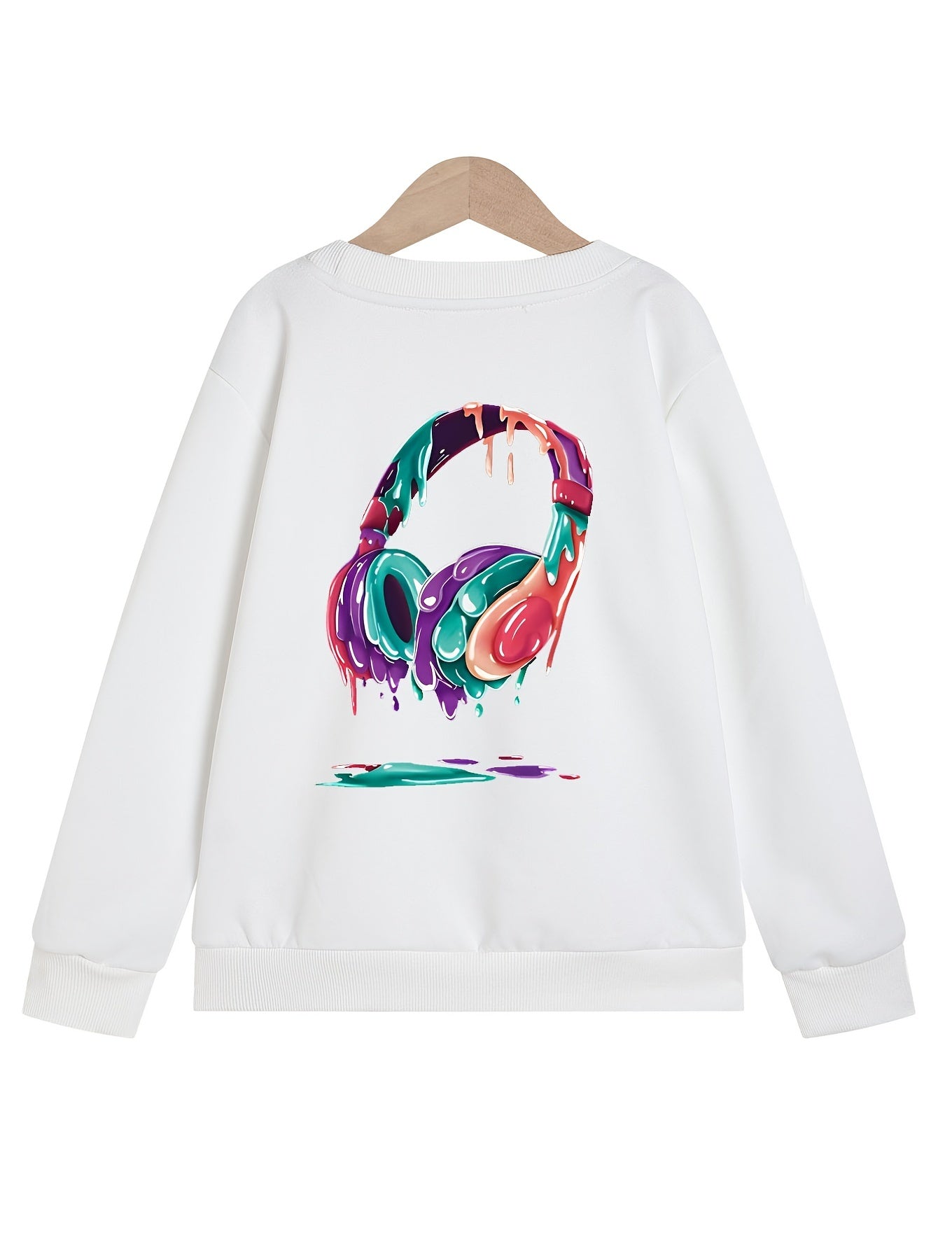 Melting Headphone Girls' Sweatshirt Pullover Top