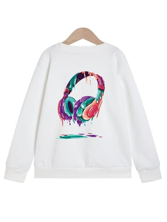Melting Headphone Girls' Sweatshirt Pullover Top