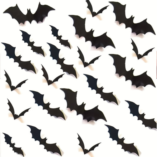 12pcs Halloween Bat Spider 3D Stickers for Party Decoration