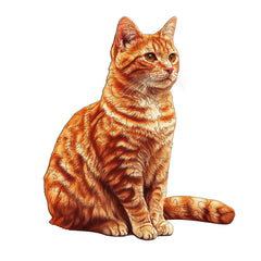 Wooden Cat Puzzle Irregular Animal Jigsaw Brain Teaser Artistic Decor