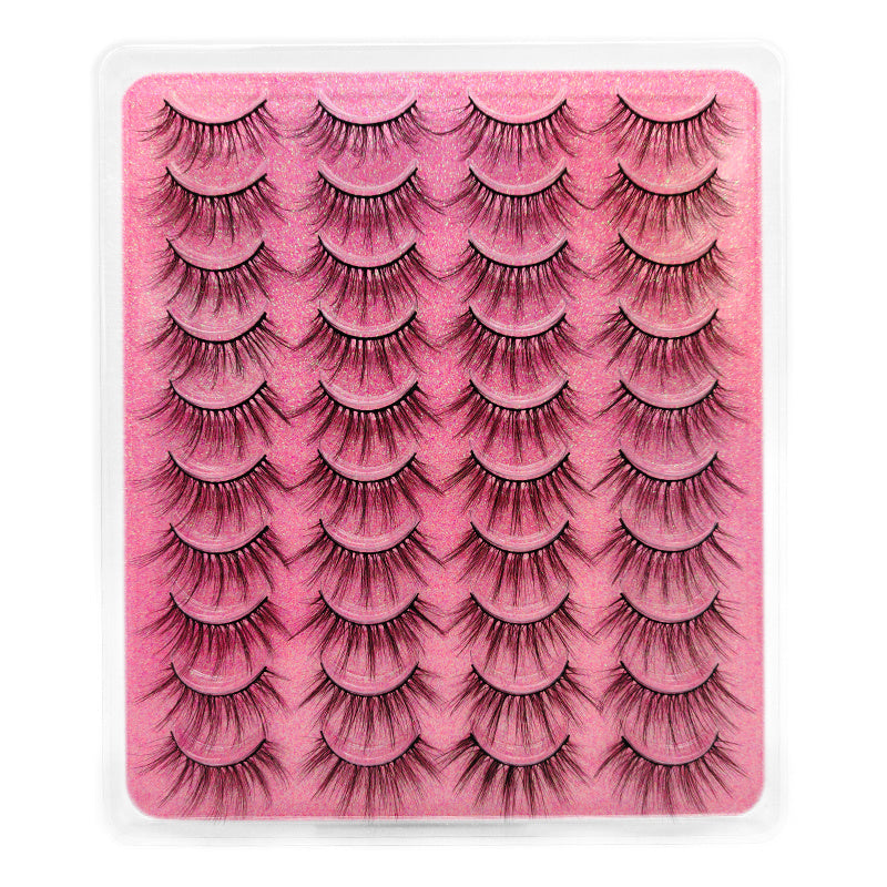 20 Pairs Faux Mink Eyelashes Kit with Adhesive Clips - Longer Fuller Lashes