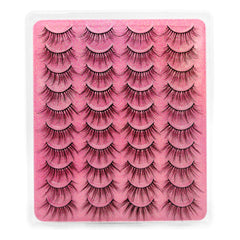 20 Pairs Faux Mink Eyelashes Kit with Adhesive Clips - Longer Fuller Lashes