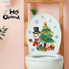 Christmas Tree Toilet Lid Decal Self Adhesive Wall Sticker Bathroom Decor