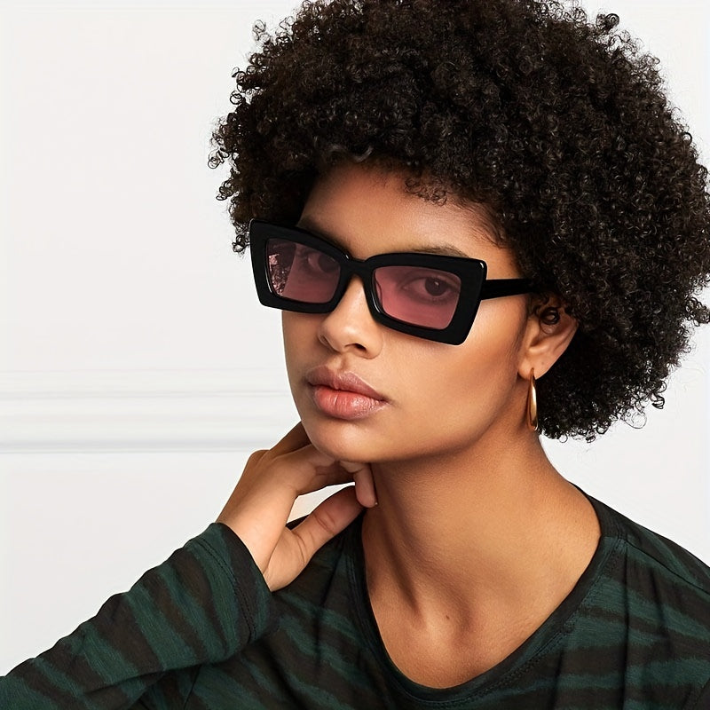 Y2K Square Sunglasses Hiphop Block Glasses UV400