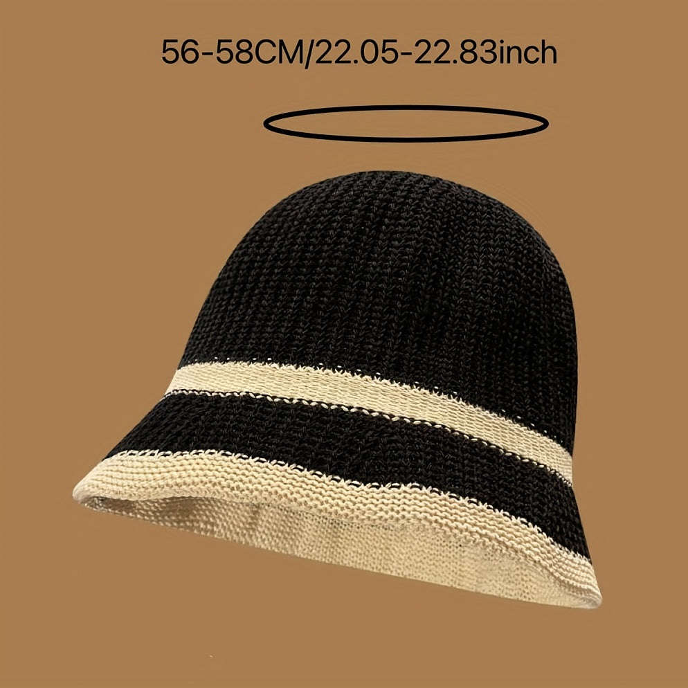 Crochet Bucket Hats Block Sun Hat for Women