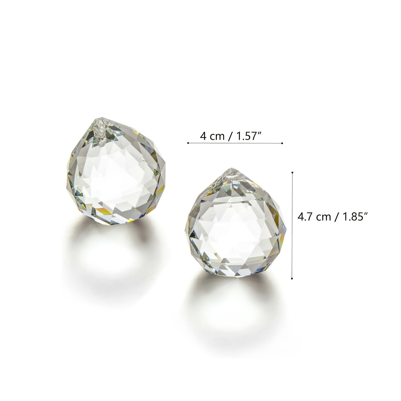 2pcs Clear Glass Crystal Ball Prism Pendants - Magical Home Decor