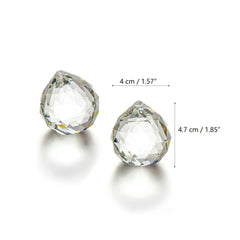 2pcs Clear Glass Crystal Ball Prism Pendants - Magical Home Decor