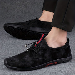 Men's Leather Slip-On Loafers w/ Draw String - Assorted Colors