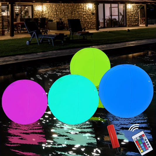 40" Light Up Inflatable Beach Ball With LED Lights - 16 Colors & 4 Modes