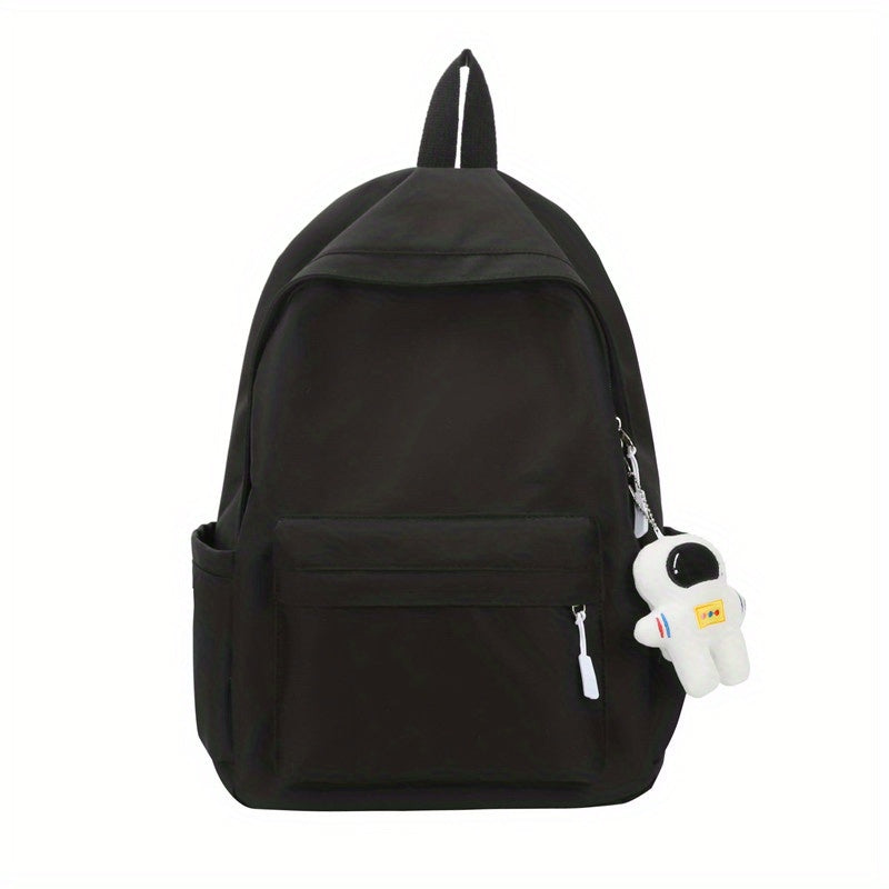 Casual Student Bag Lightweight Backpack With Pendant