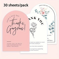 30pcs Small Business Thank You Cards for Retail Shop Inserts