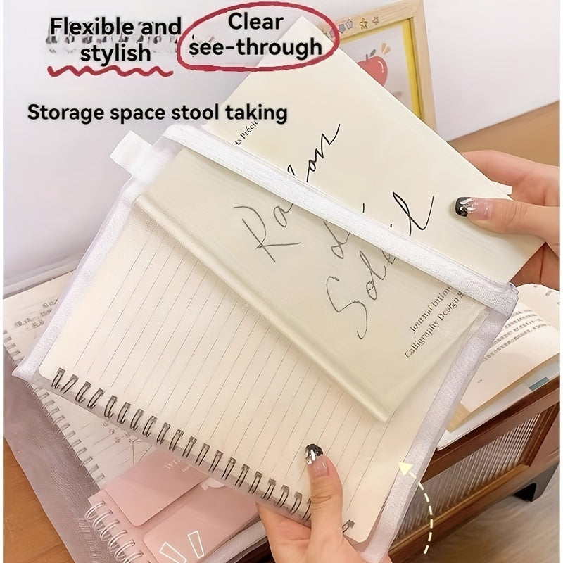 3pc Combination A4 A5 A6 Zipper Mesh Bag School Office Pencil Storage Folder