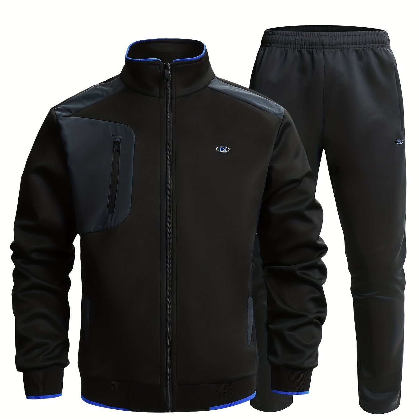 Men's Classic Zip Up Jacket & Active Comfy Pants Set