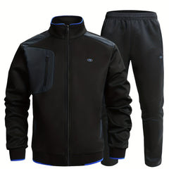 Men's Classic Zip Up Jacket & Active Comfy Pants Set