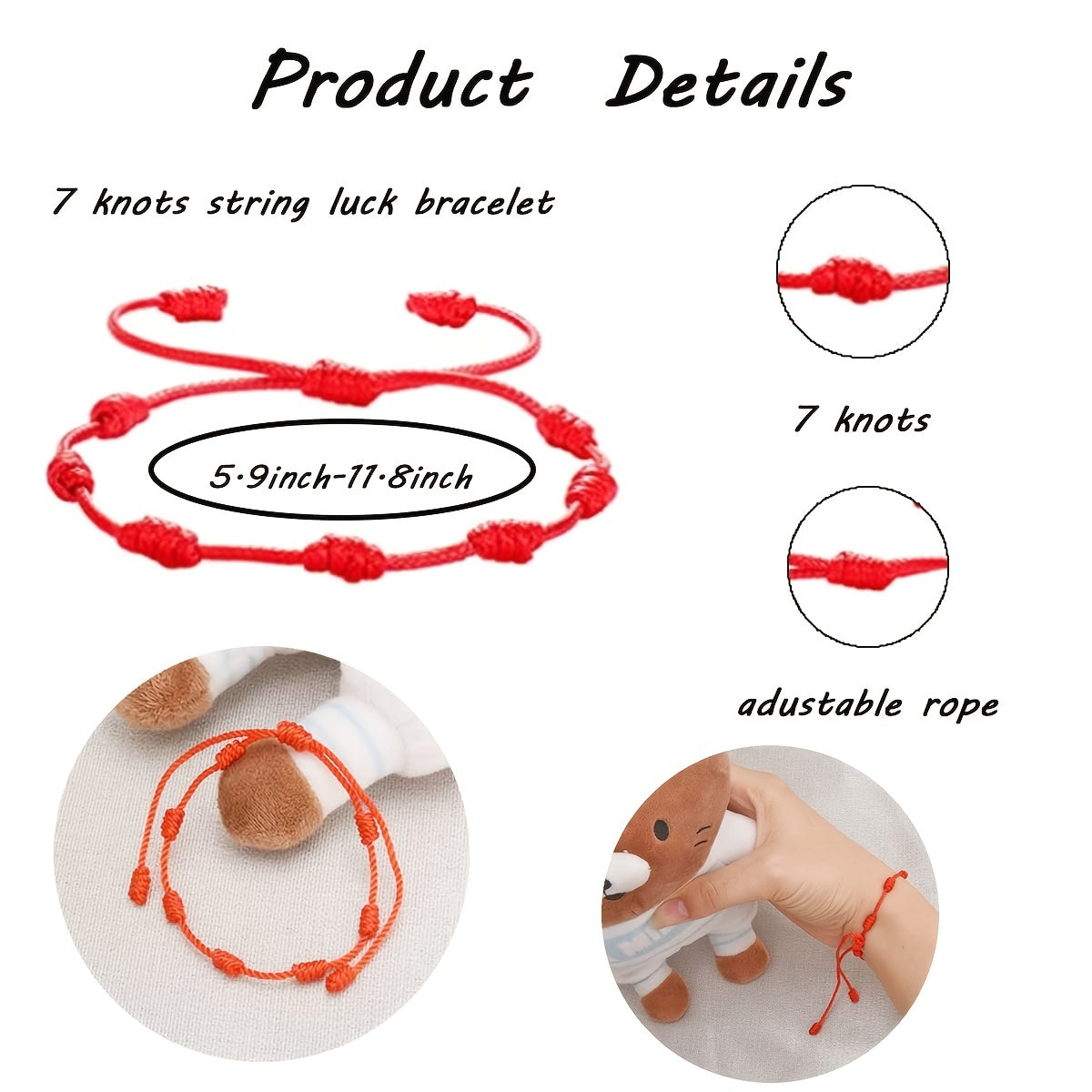 18 Pcs Red Devil Eye Protection Bracelet Adjustable Mexican Bracelet